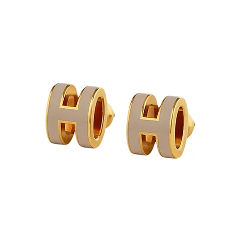 Khuyên Tai Nữ Hermès Mini Pop H Earrings Yellow Gold H608002FV55 Màu Vàng Gold