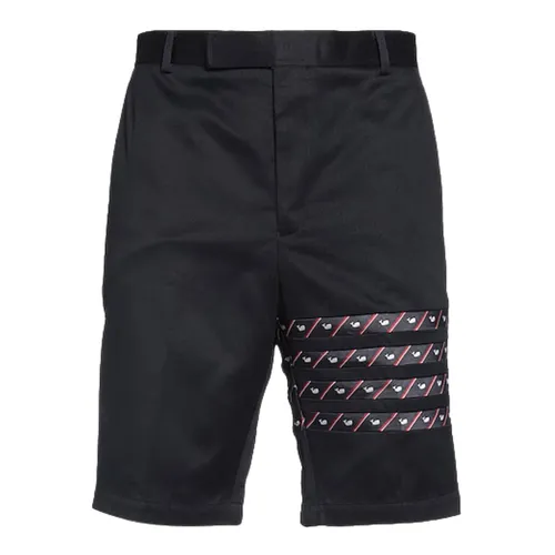 Quần Short Nam Thom Browne Blue Cotton Icon 4-Bar Chino Trouser MTU290A 03788 415 Màu Đen Size 3