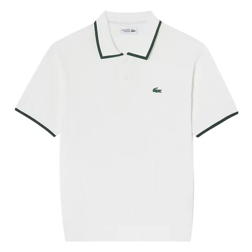 Áo Len Polo Nam Lacoste Men's Textured Sweater AH710E - 001 Màu Trắng&nbsp;Size 3