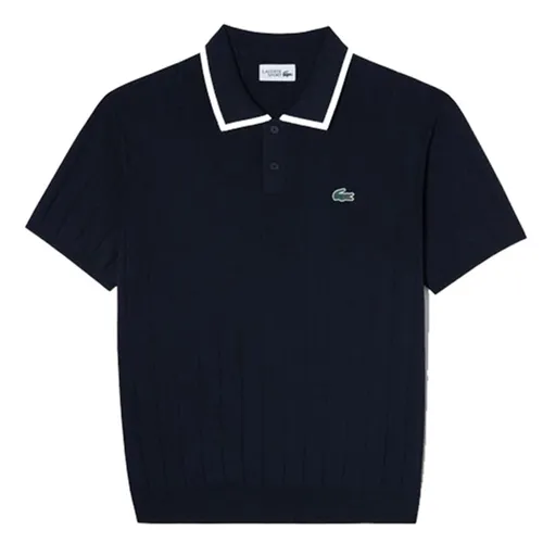Áo Len Polo Nam Lacoste Men's Textured Sweater AH710E - HDE Màu Xanh Navy Size 3