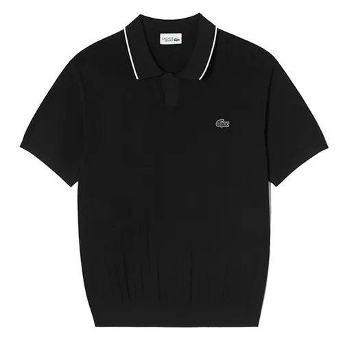 Áo Len Polo Nam Lacoste Men's Textured Sweater AH721E - 031 Màu Đen Size 3