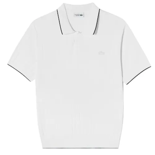 Áo Len Polo Nam Lacoste Men's Textured Sweater AH721E - 001 Màu Trắng Size 3