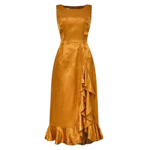 Váy Xòe Nữ F2 Fashion & Freedom Golden Brocade Dress D815-VN-S-0524 Màu Vàng Nghệ Size S