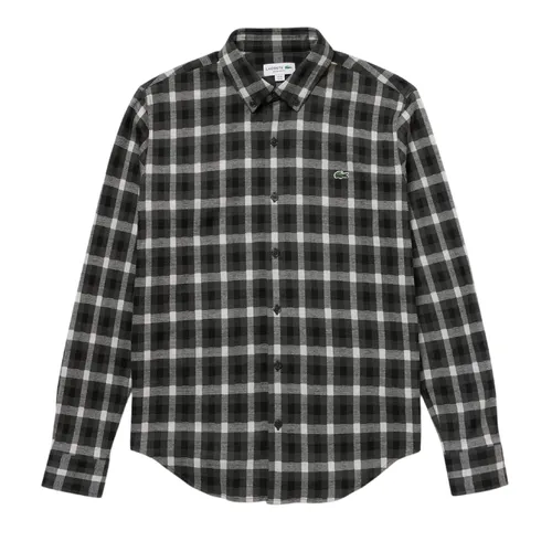 Áo Sơ Mi Nam Lacoste Men's Jacquard Plaid Shirt CH8406-10 L7A Màu Xanh Lục Size 39