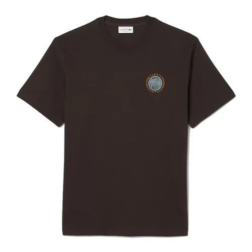 Áo Phông Nam Lacoste Men's Multi Print Jersey TH5903-51-SKB T-Shirt Màu Nâu Size 3