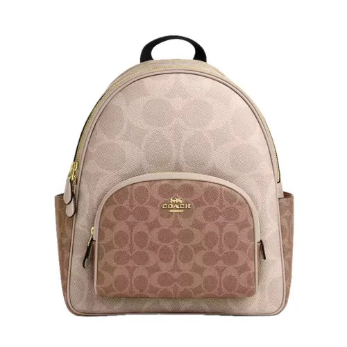 Balo Nữ Coach Court Backpack In Signature Canvas Màu Be