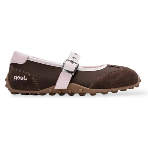 Giày Bệt Nữ Jeep Mary Jane Vintage Suede Brown P661W13404 Màu Nâu Hồng Size 35