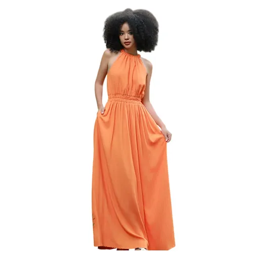 Váy Maxi Nữ F2 Fashion & Freedom Linen Into The Wood D808-C-S-0524 Màu Cam Size S