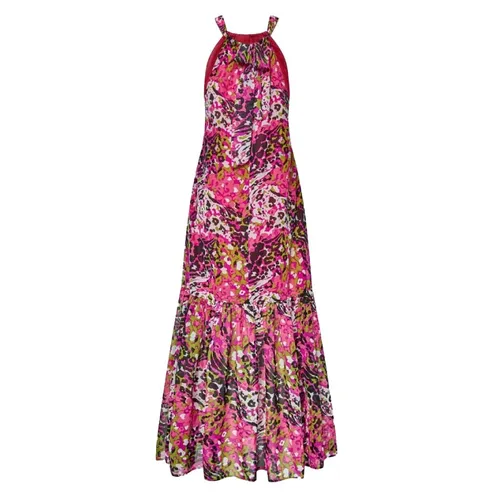 Váy Maxi Nữ F2 Fashion & Freedom Pink Silk Dress With Pattern D433-HHT-S-0724 Màu Hồng Tím Size S