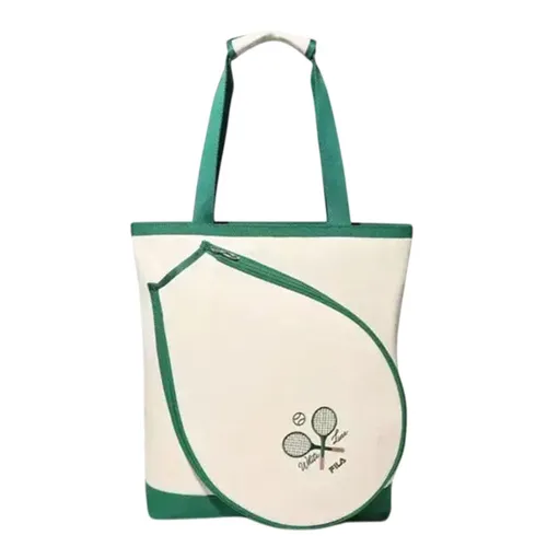 Túi Tote Nữ Fila Greenery Racket Shoulder Bag FS3BCG3270X GRN Màu Trắng Xanh