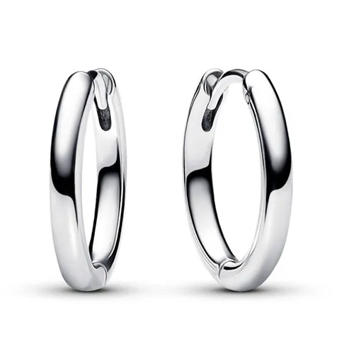 Khuyên Tai Nữ Pandora Moments Sterling silver Charm 18mm Hoop Earrings 293355C00 Màu Bạc