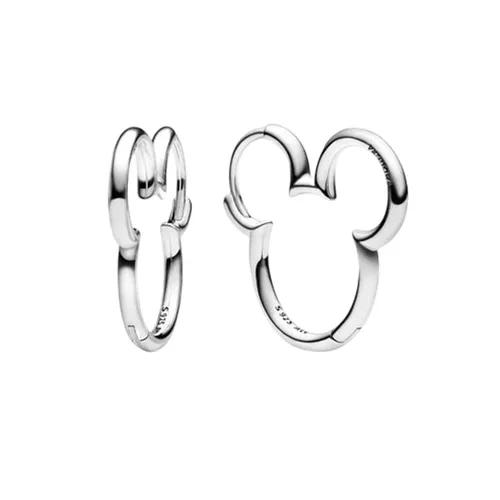 Khuyên Tai Nữ Pandora Disney Mickey Mouse Hoop Earrings 293528C00 Màu Bạc