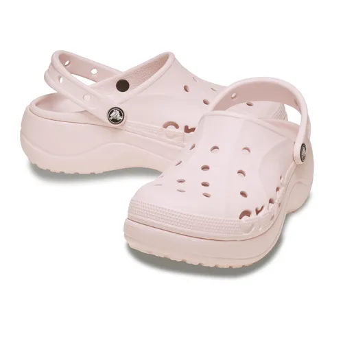 Dép Nữ Crocs Baya Platform Clog Barely Pink 208186-6PI Màu Hồng Size 37-38