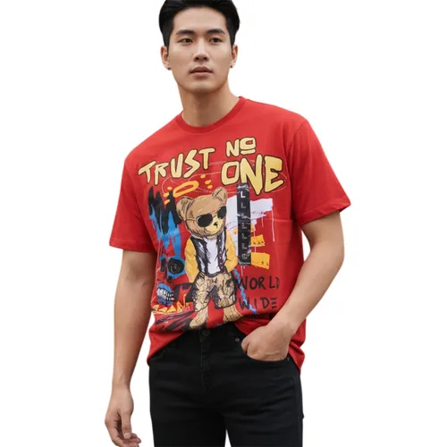 Áo Phông Nam Reason Clothing SP25-17 Màu Đỏ Họa Tiết Size L