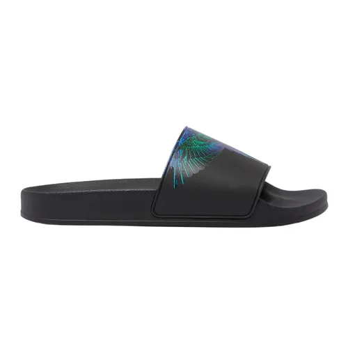 Dép Nam Marcelo Burlon Wings Printed Slides In Rubber 260680 Màu Đen Size 40