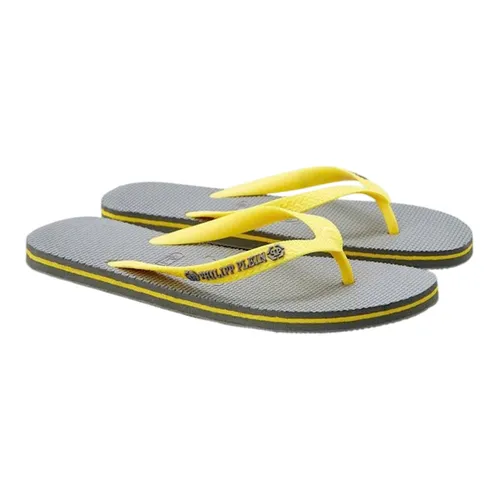 Dép Xỏ Ngón Philipp Plein Flip Flops Màu Xám/Vàng Size 41