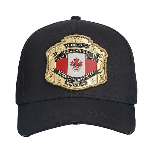 Mũ Dsquared2 Boxeur Shiny Patch Baseball Cap BCM0903 05C00001 2124 Màu Đen