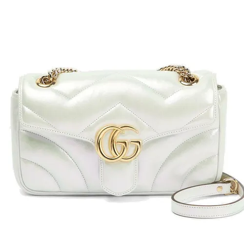Túi Đeo Vai Nữ Gucci Marmont Small Leather Shoulder Bag Màu Trắng