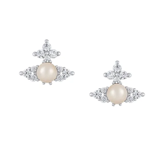 Khuyên Tai Nữ Vivienne Westwood Feodora Earrings 8050889777670 Màu Bạc Trắng