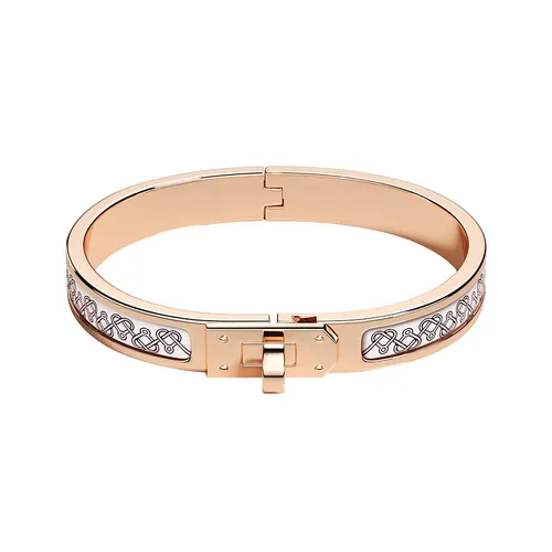 Vòng Đeo Tay Nữ Hermès Mini Clic Kelly Petits Coeurs Bracelet H205429FOA1GM Màu Vàng Hồng