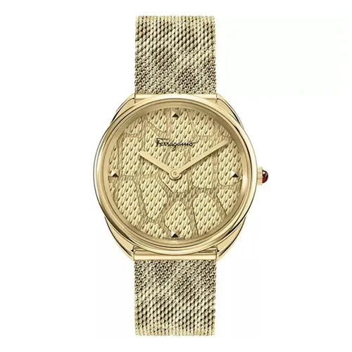 Đồng Hồ Nữ Salvatore Ferragamo Cuir Watch 34mm Màu Vàng