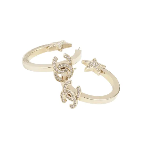 Khuyên Tai Nữ Chanel Metal Earrings Women's Gold Earrings Màu Vàng