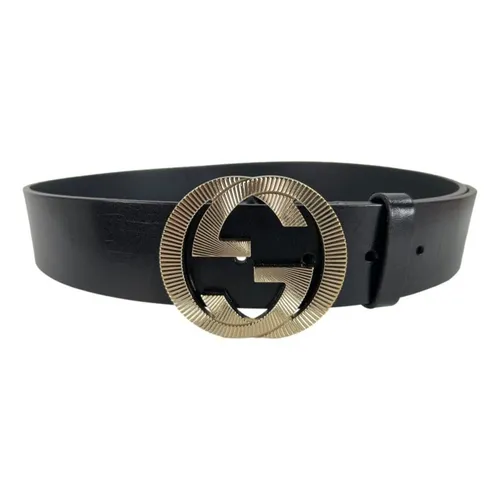 Thắt Lưng Nữ Gucci GG Cinto Gucci GG Logo Buckle Preto 4cm Màu Đen Size 85