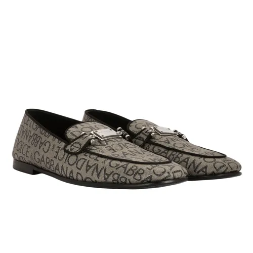 Giày Lười Nam Dolce & Gabbana D&G Jacquard Slippers 'Multicolor' A50516AJ69989875 Màu Be Size 41