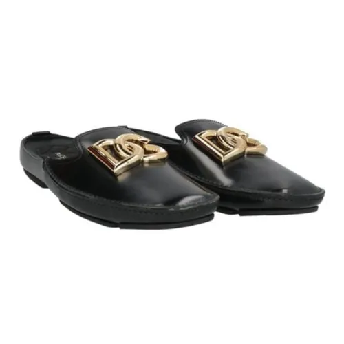 Giày Sục Nam Dolce & Gabbana D&G Men's Black Mules & Clogs Màu Đen Size 41 (Form Ôm)