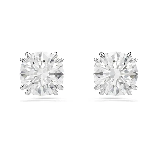 Khuyên Tai Nữ Swarovski Stilla Stud Earrings Round Cut, White, Rhodium Plated 5636712 Màu Bạc