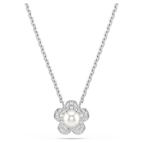 Dây Chuyền Nữ Swarovski x Ariana Grande Pendant Crystal Pearl Round Cut Flower White Rhodium Plated 5755817 Màu Bạc Trắng