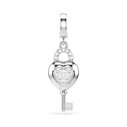 Hạt Vòng Charm Swarovski Idyllia Mixed Cuts Heart With Key White Rhodium Plated 5742957 Màu Bạc Trắng