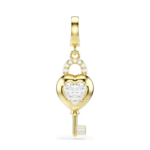 Hạt Vòng Charm Swarovski Idyllia Charm Mixed Cuts, Heart With Key, White, 18k Gold Plated 5742959 Màu Vàng