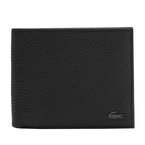 Ví Nam Lacoste Crocodile Matte Grained Leather Horizontal Trifold Wallet NH3711IL Màu Đen