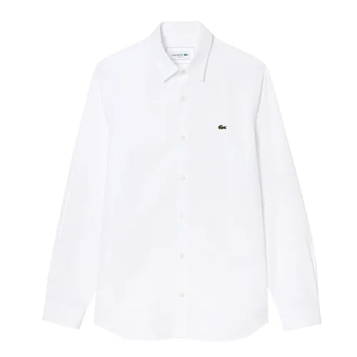 Áo Sơ Mi Dài Tay Nam Lacoste Slim Fit Shirt Made Of Stretch Poplin Fabric CH6282 001 Màu Trắng&nbsp;Size 39