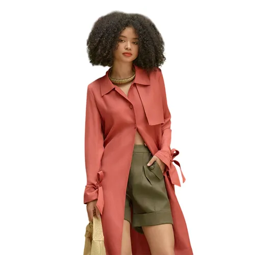 Váy Sơ Mi Nữ F2 Fashion & Freedom Linen Into The Wood D811-DH-S-0524 Màu Đỏ Hồng Size S