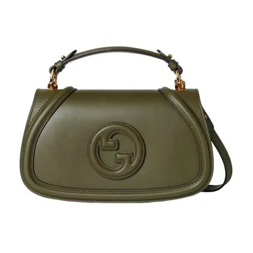 Túi Xách Tay Gucci Blondie Medium Forest Green Leather Top Handle Bag Màu Xanh Green