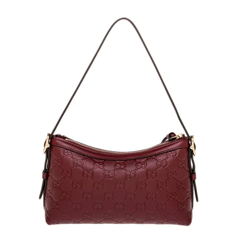 Túi Đeo Vai Nữ Gucci GG Emblem Small Shoulder Bag Màu Đỏ Thẫm