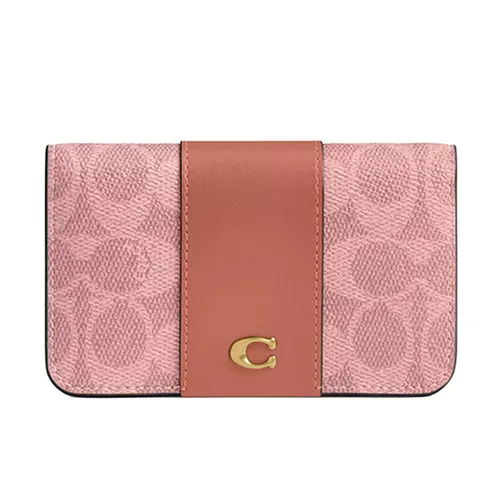Ví Nữ Coach Essential Slim Card Case In Signature Canvas CR542 Màu Hồng