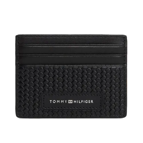 Ví Đựng Thẻ Nam Tommy Hilfiger Woven Texture Card Holder 13725 - BDS Màu Đen