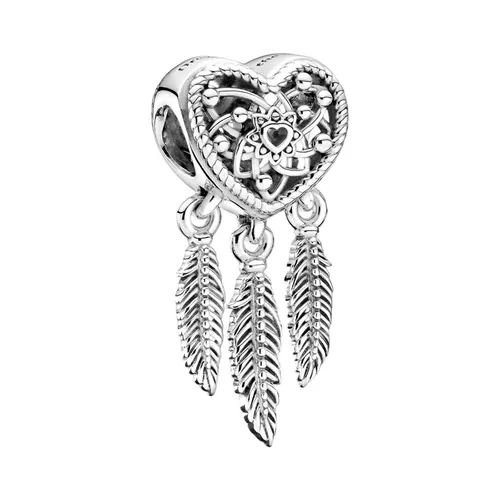 Hạt Vòng Charm Nữ Pandora Moments Silver Dreamcatcher Heart 799107C00 Màu Bạc