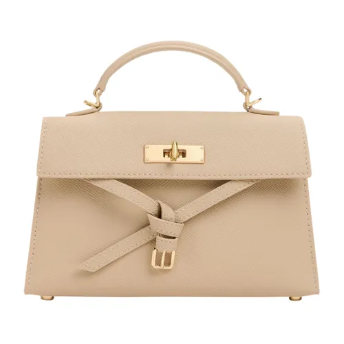 Túi Xách Tay Nữ Charles & Keith CNK Tricha Knotted Belt Top Handle Bag Sand Beige CK2-50701691_SAN.BE Màu Be