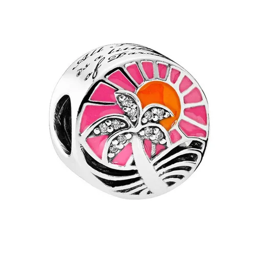 Hạt Vòng Charm Nữ Pandora Tropical Sunset 792116ENMX Màu Bạc Hồng