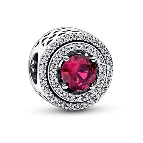 Hạt Vòng Charm Nữ Pandora Red Glow 792418C01 Màu Bạc Đỏ