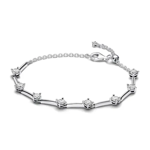 Vòng Đeo Tay Nữ Pandora Sparkling Bars Bracelet 593009C01 Màu Bạc Size 18