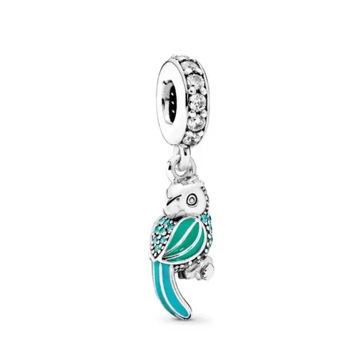 Hạt Vòng Charm Pandora Tropical Parrot Dangle Charm 791903ENMX Màu Xanh Lam