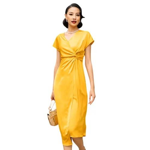 Váy Lụa Nữ F2 Fashion & Freedom Starry Nights D783-V-S-1223 Màu Vàng Size S