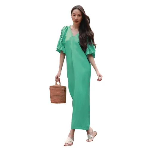 Váy Linen Nữ F2 Fashion & Freedom Into The Wood D497-XL-S-0524 Màu Xanh Lá Size S