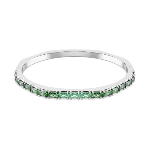 Vòng Đeo Tay Nữ Swarovski Matrix Bangle Baguette Cut, Octagon Shape, Green, Rhodium Plated 5708110 Màu Xanh Size S