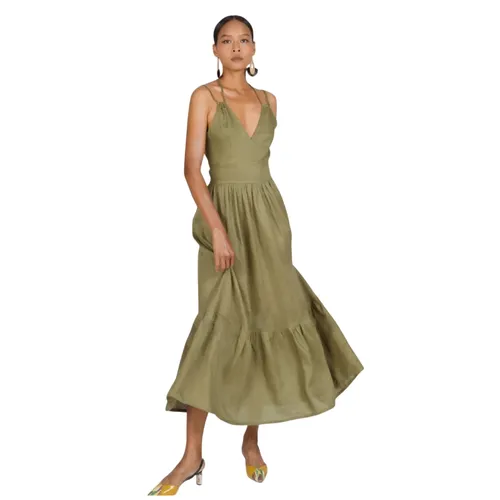 Váy Liền Nữ F2 Fashion & Freedom New Linen New Horizon D397-XR-S-0322 Màu Xanh Rêu Size S
